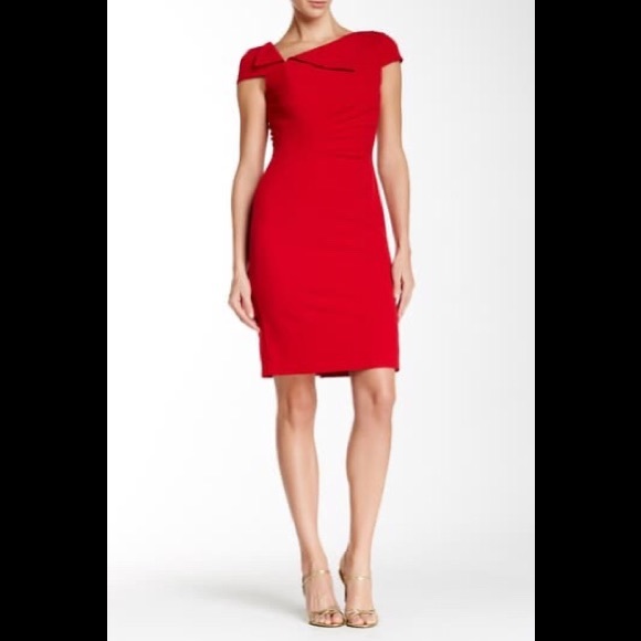 NWT TAHARI Fold Over Neck Sheath Dress 10 - Picture 4 of 4